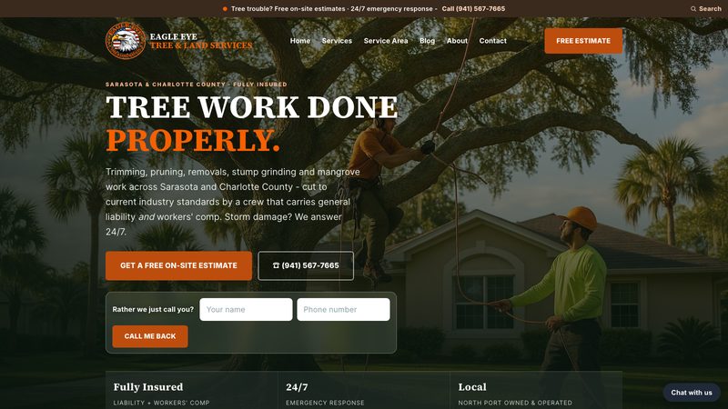 Eagle Eye Tree & Land Services homepage