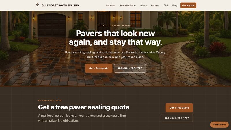 Gulf Coast Paver Sealing homepage